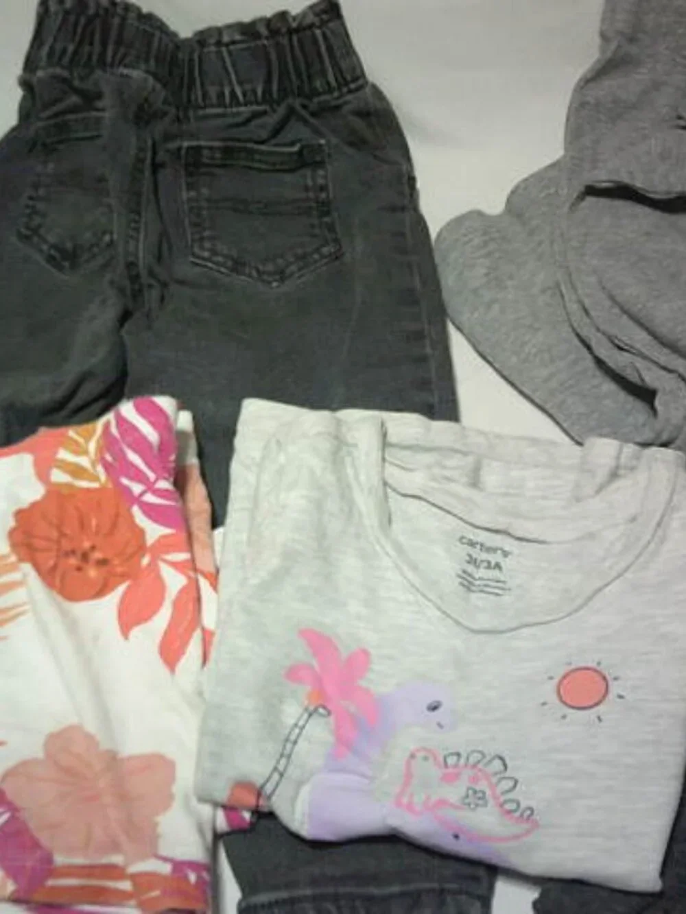 LOT TODDLER GIRLS 2-3T SHORT OUTFIT JEANS PANTS & T-SHIRTS CARTER'S OLD NAVY JOE